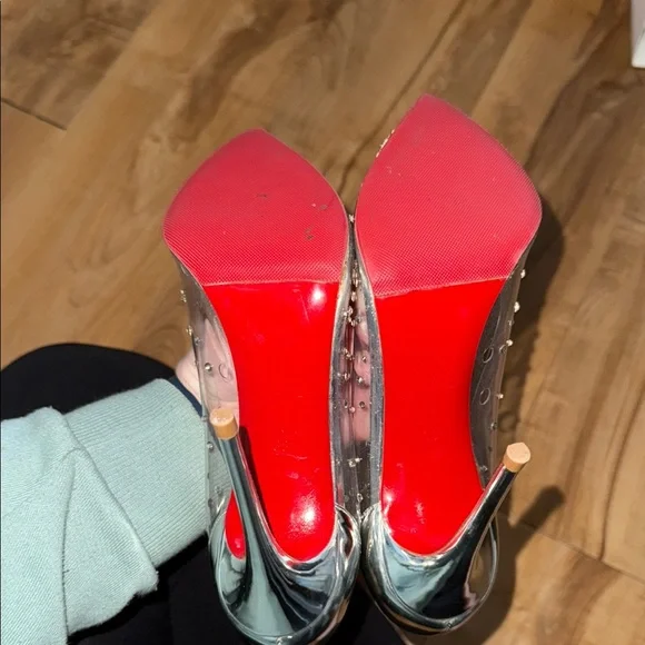 Christian Louboutin Degrastrass Silver Women's Shoes - Picture 8 of 10